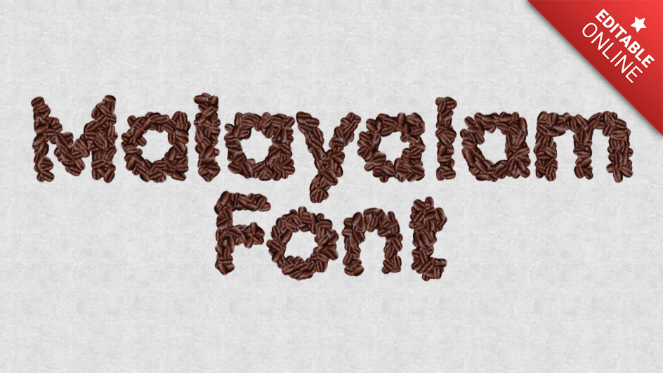 Malayalam Font Fonte Café Em Grão Gerador de efeitos de texto