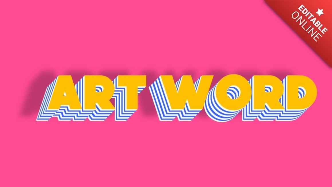 Art Word Yellow Blue 3D Text Effect Generator