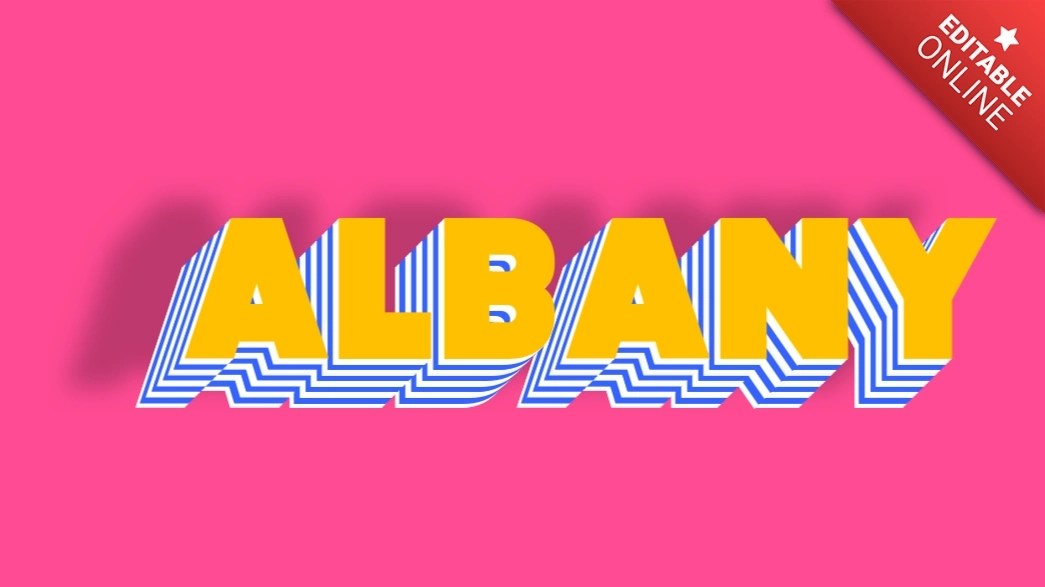 Albany Yellow Blue 3D Text Effect Generator
