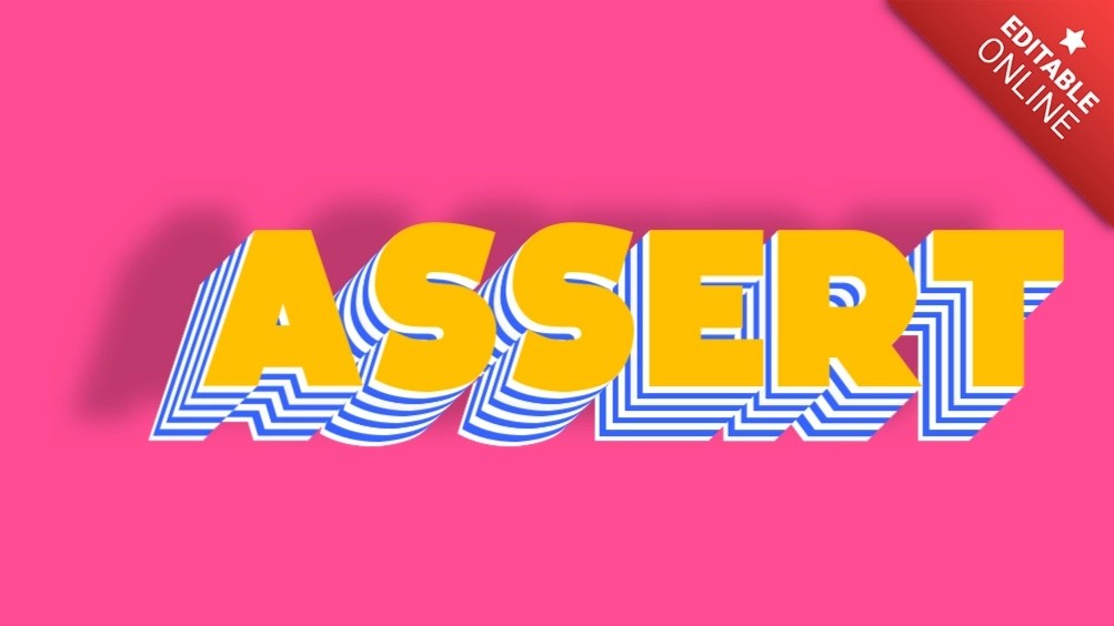 Assert Yellow Blue 3D Text Effect Generator