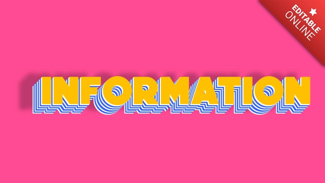 Information Yellow Blue 3D Text Effect Generator