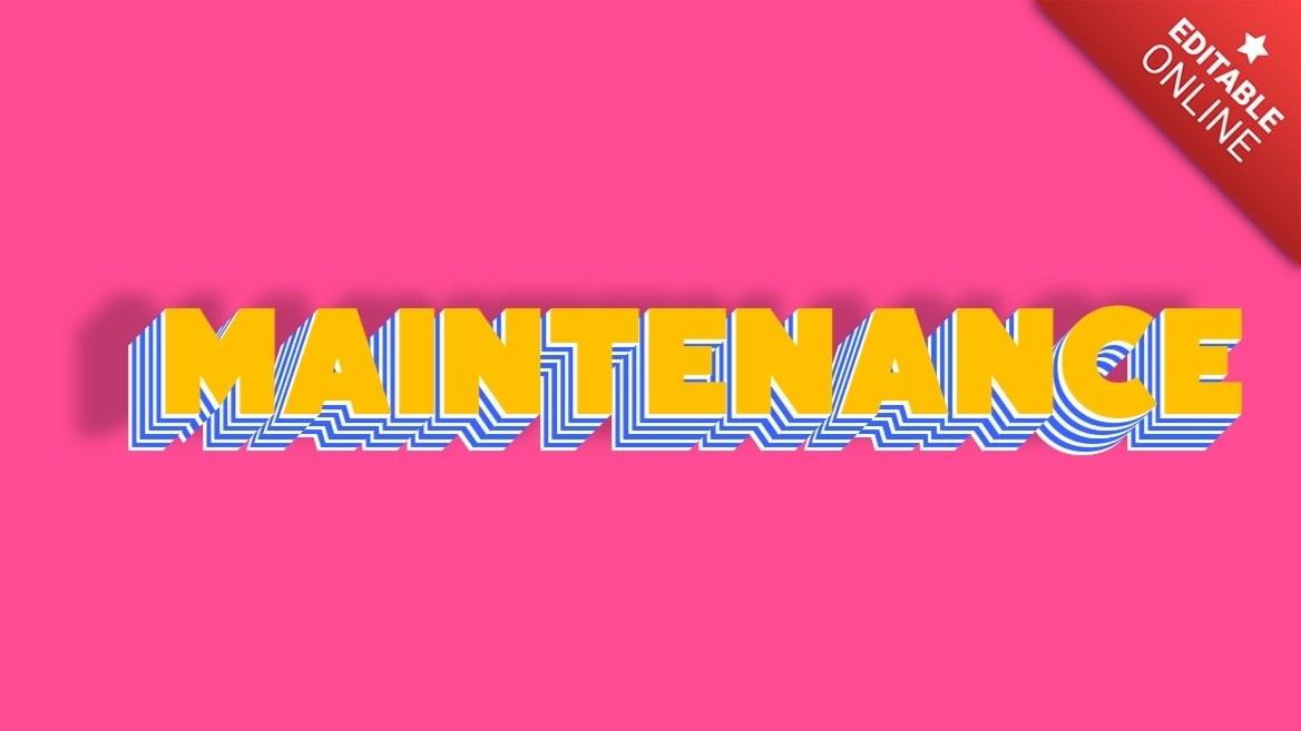 Maintenance Yellow Blue 3D Text Effect Generator