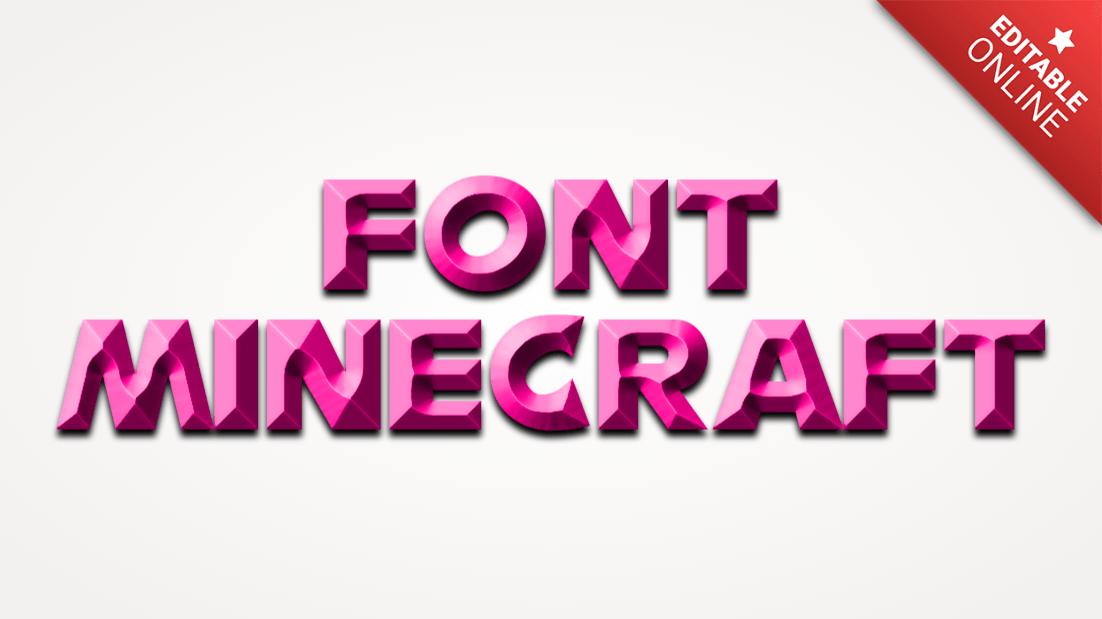 Font Minecraft Pink Bevelled Text Effect Generator