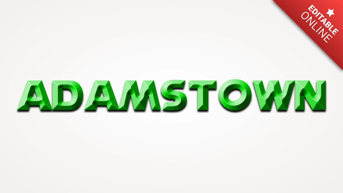 Adamstown Green Bevelled Text Effect Generator