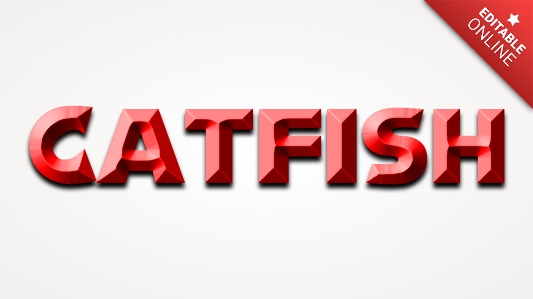 Catfish Red Bevelled Text Effect Generator