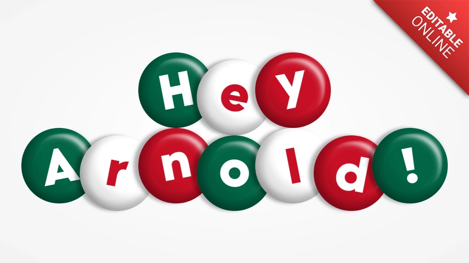 Hey Arnold! Logo With Circles With Mexican Colors Text Effect Generator