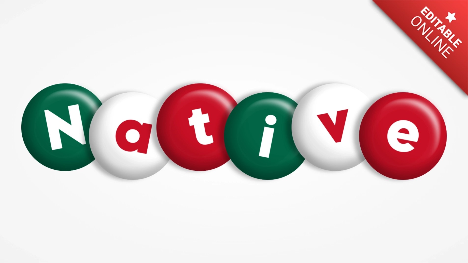 Native Logo With Circles With Mexican Colors Text Effect Generator