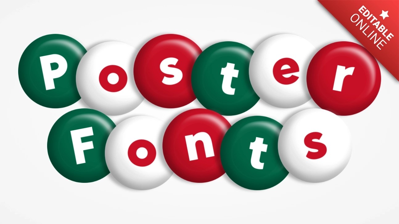 Poster Fonts Logo With Circles With Mexican Colors Text Effect