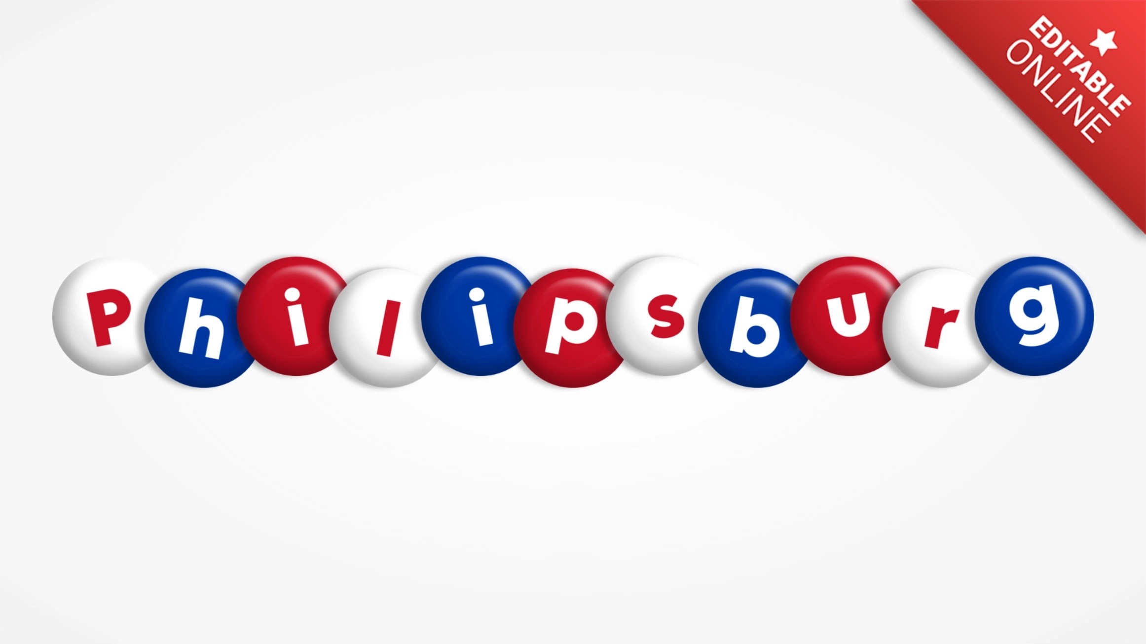 Philipsburg Logo With Circles In Russian Colors Text Effect Generator