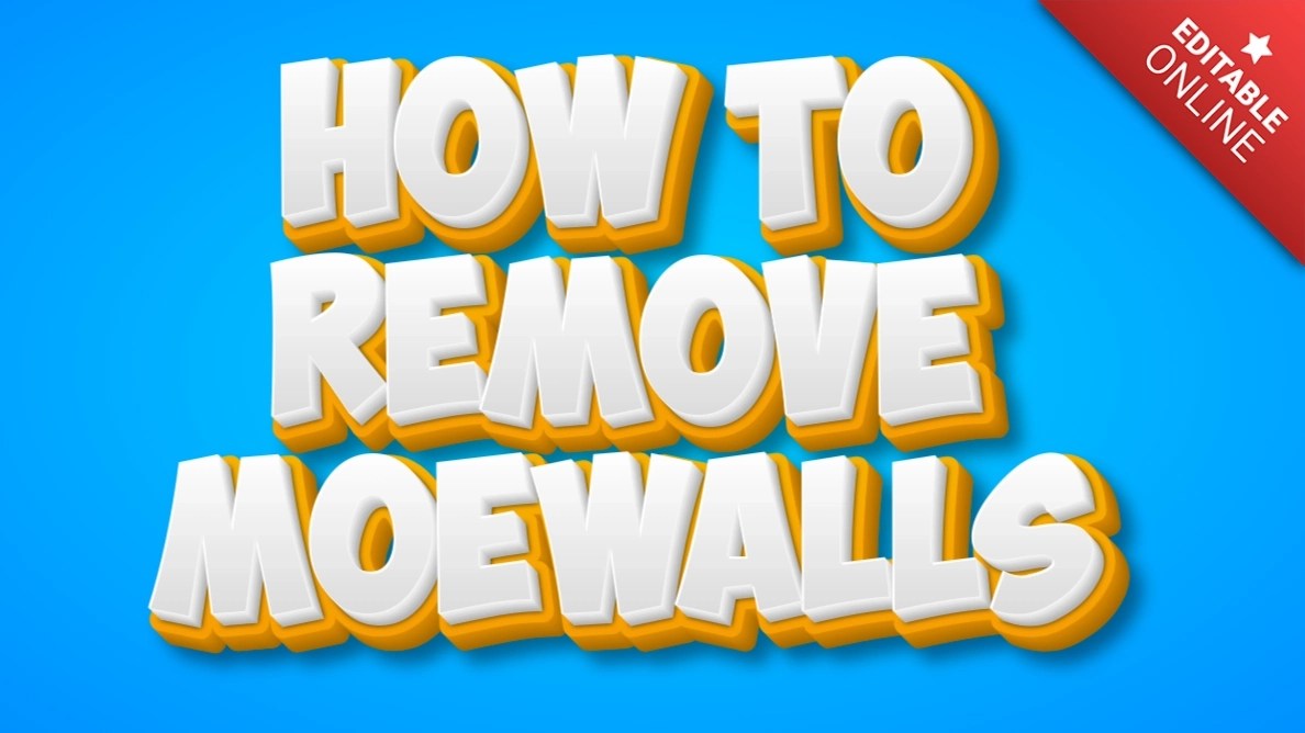 How To Remove Moewalls Yellow White 3D Text Effect Generator