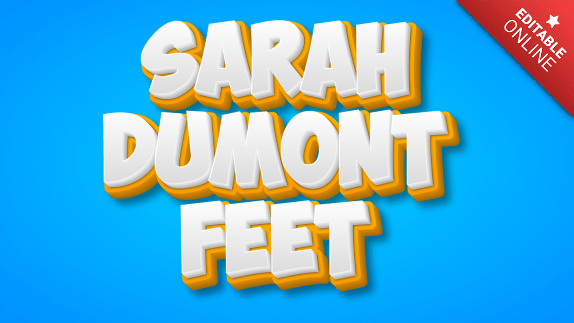 Sarah Dumont Feet Yellow White 3D Text Effect Generator