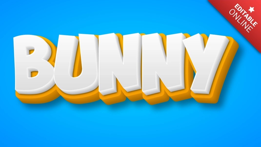 Bunny Yellow White 3D Text Effect Generator