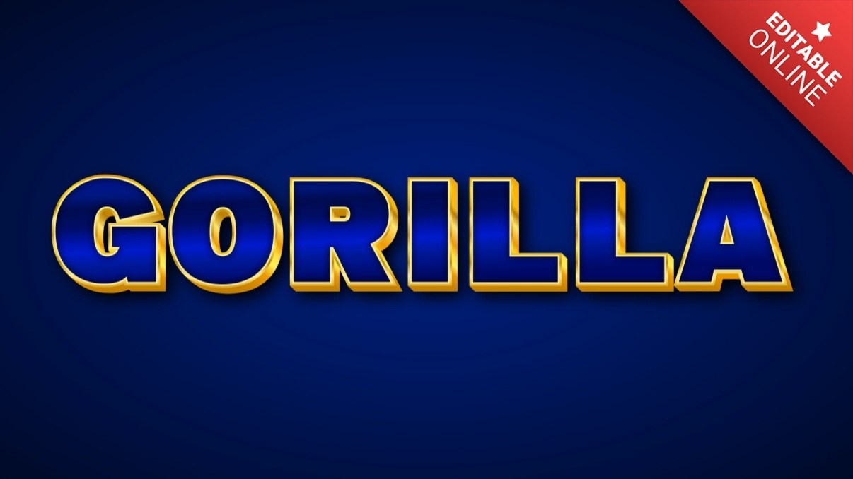 Gorilla Editable Royal Blue Text Effect Generator