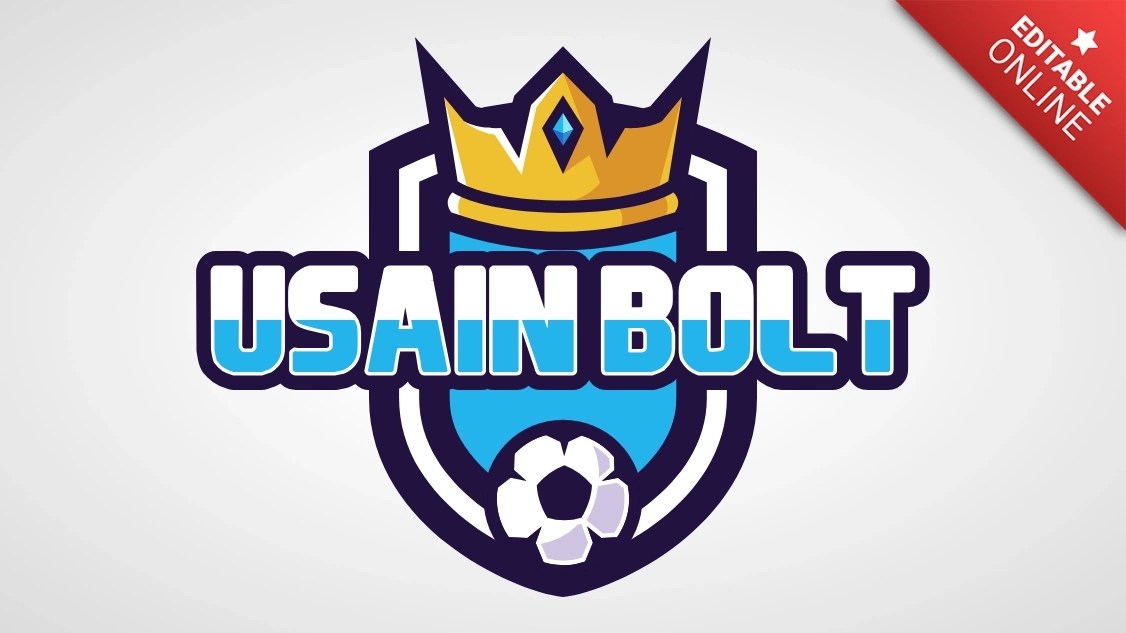 Usain Bolt Editable American Soccer Badge Text Effect Generator