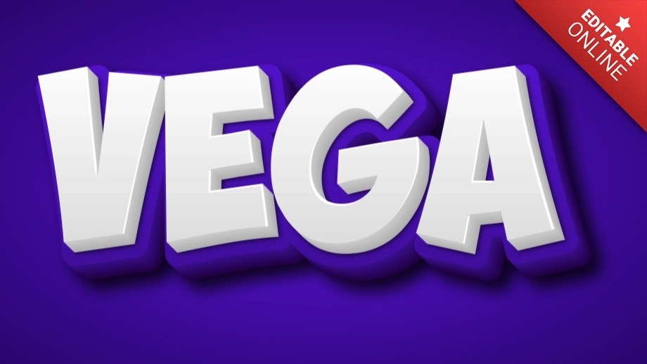 Vega Purple 3D Style Text Effect Generator