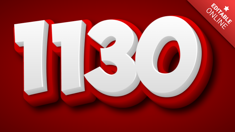 1130 | Red 3D Style | Text Effect Generator