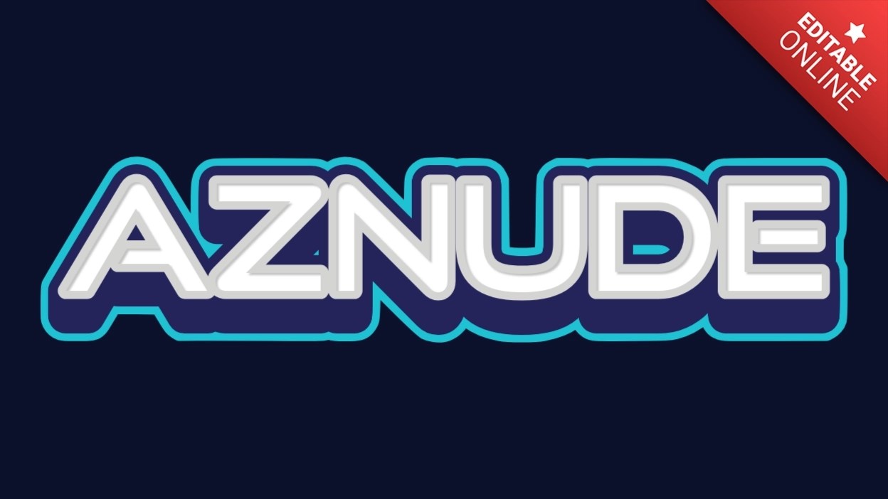 Aznude | Blue 3D | Text Effect Generator