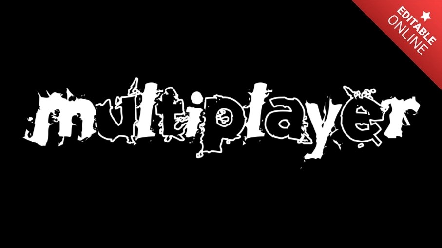 Multiplayer Black And White Damaged Text Effect Generator