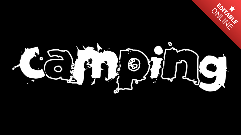 Camping Black And White Damaged Text Effect Generator
