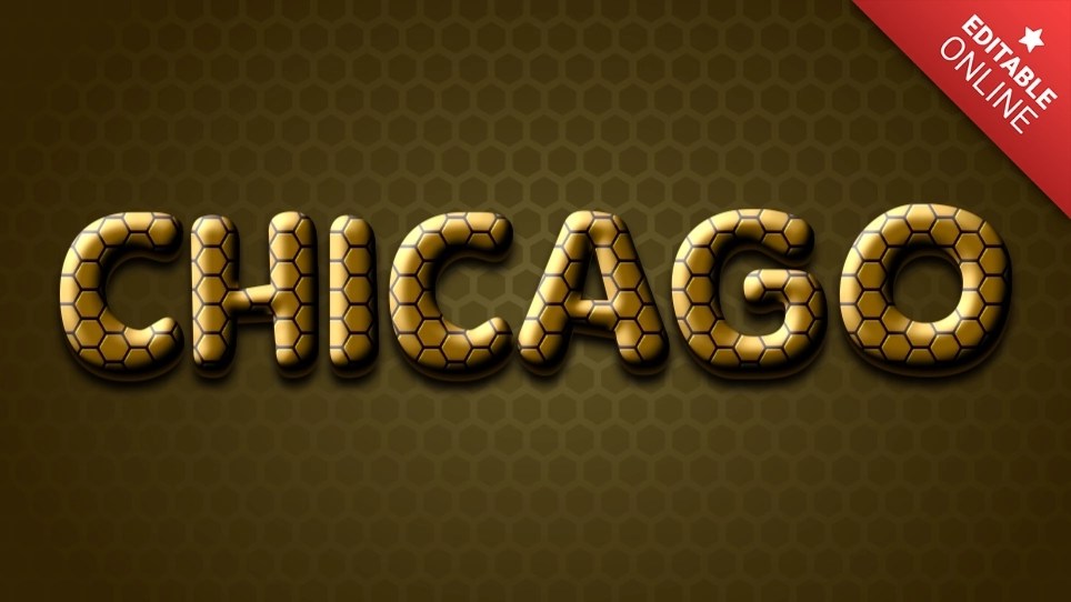 Chicago Effet Style Hexagonal Générateur d'effet de texte