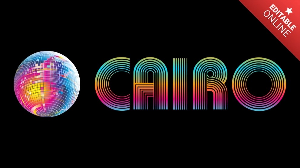 Cairo Disco Style Text Effect Generator
