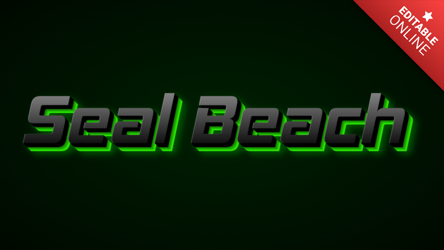 Seal Beach Green Light 3D Text Effect Generator