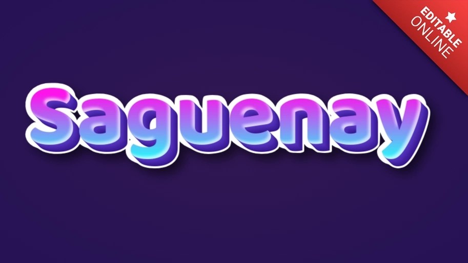 Saguenay Blue Pink Dream 3D Text Effect Generator