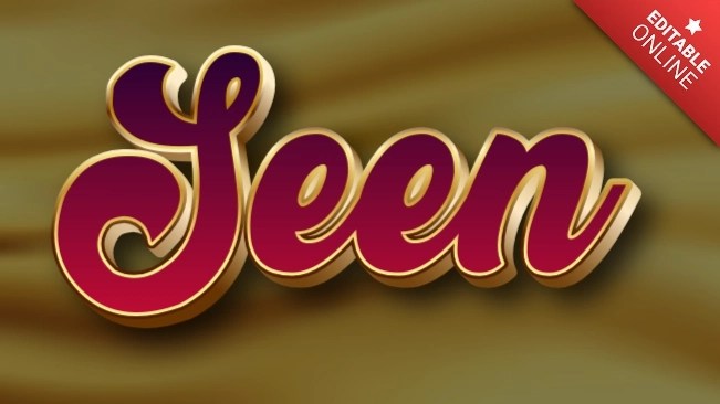 Seen | Red Gold | Text Effect Generator
