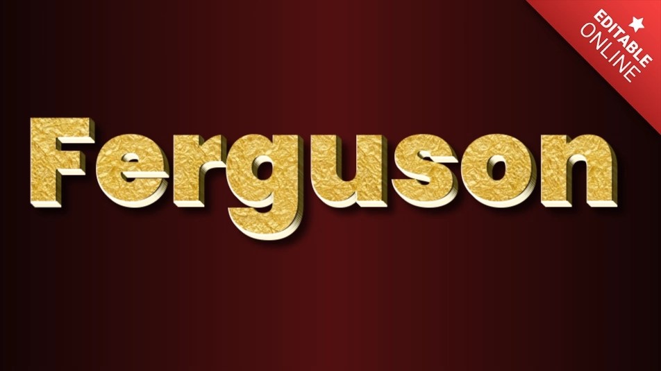 Ferguson Golden Paper 3D Text Effect Generator