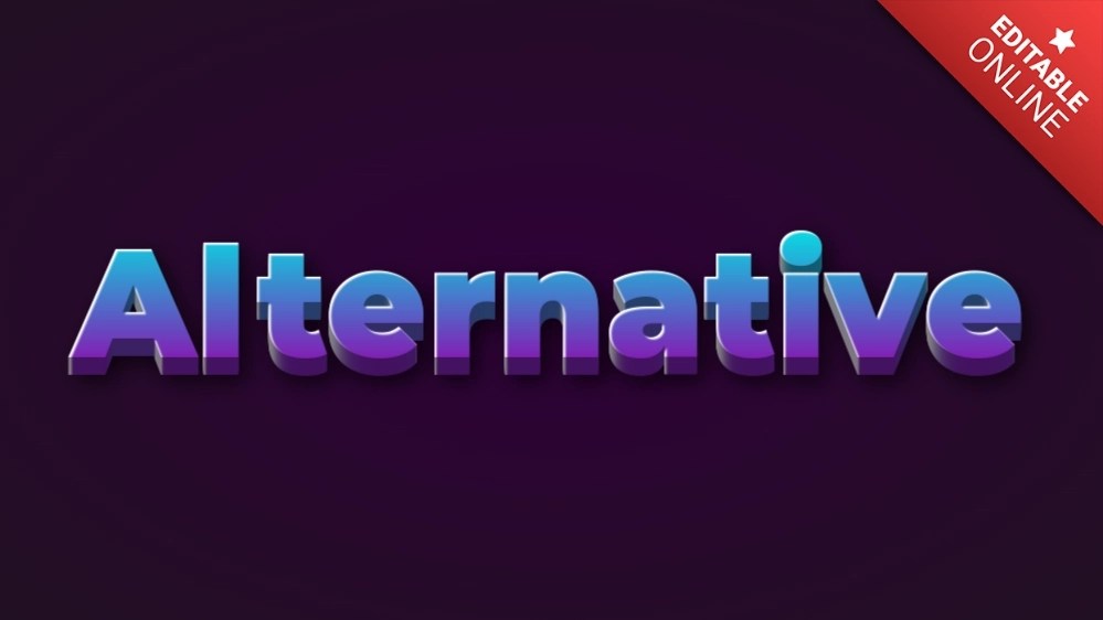 Alternative パープル ブルー マジック 3D テキスト テキストエフェクトジェネレーター