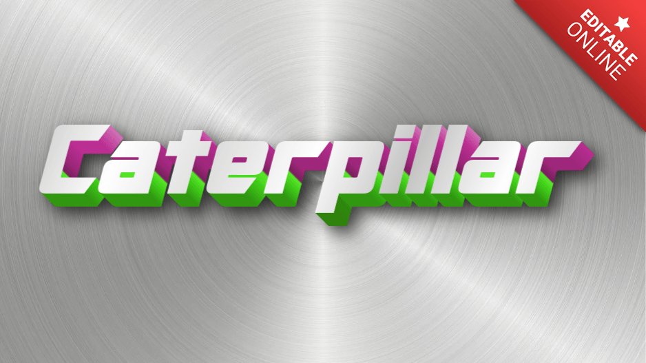 Caterpillar 3D Good Luck Text Effect Generator