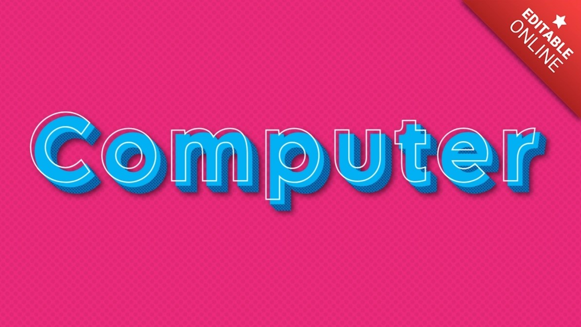 Computer 3D Layered Text Effect Generator