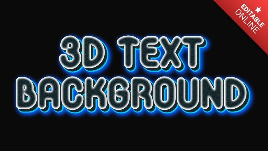 3D Text Background Blue Neon Text Effect Generator