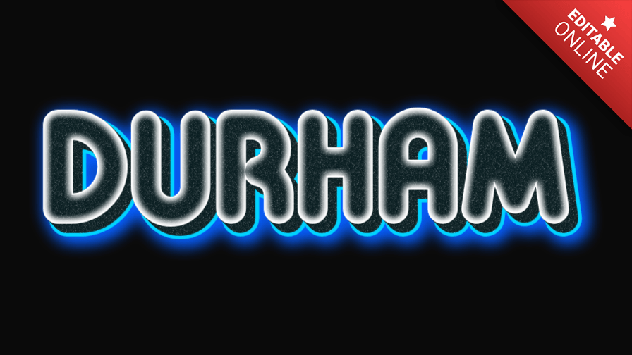 Durham Blue Neon Text Effect Generator