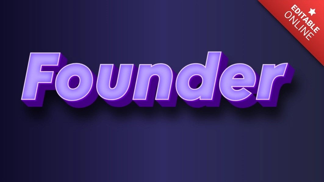 Founder Purple Neon 3D Text Effect Generator