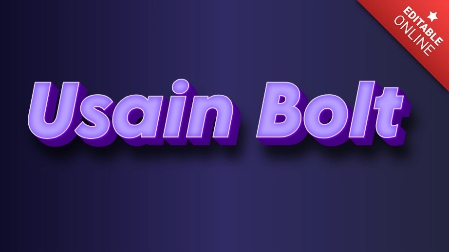 Usain Bolt Purple Neon 3D Text Effect Generator