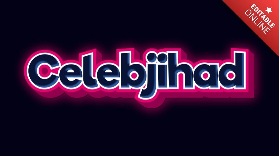 Celebjihad | 3D Amour Nuit Rose | Générateur d'effet de texte