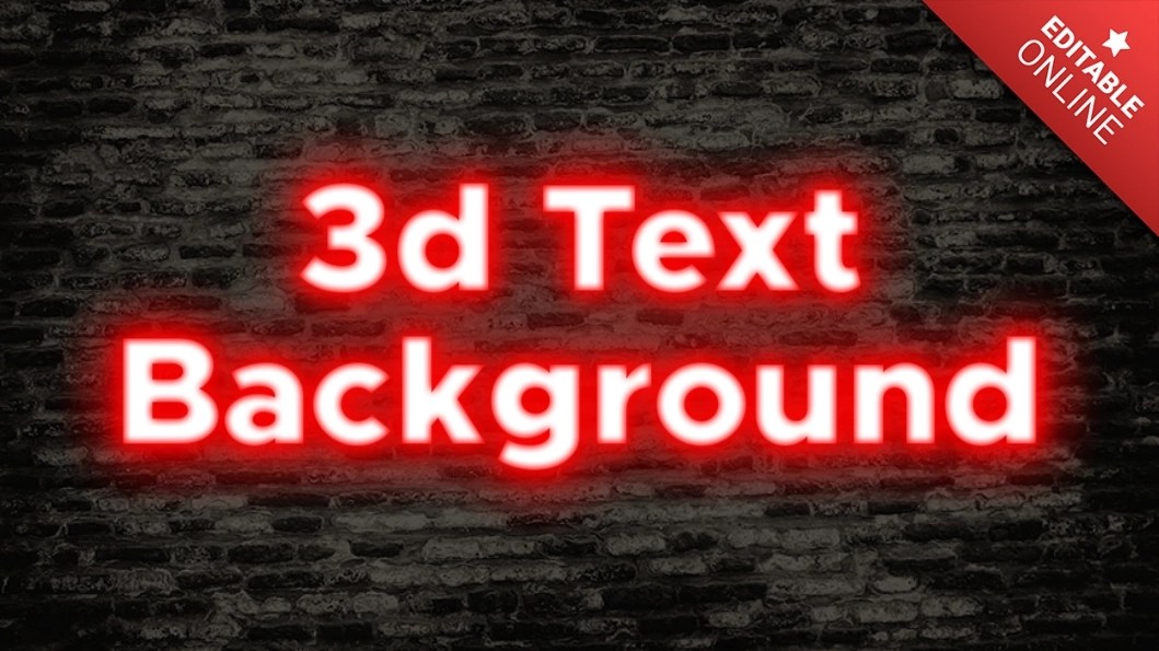 3D Text Background Glow Red Text Effect Generator