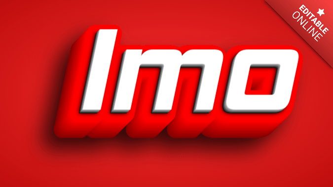 Imo | Red 3D | Text Effect Generator