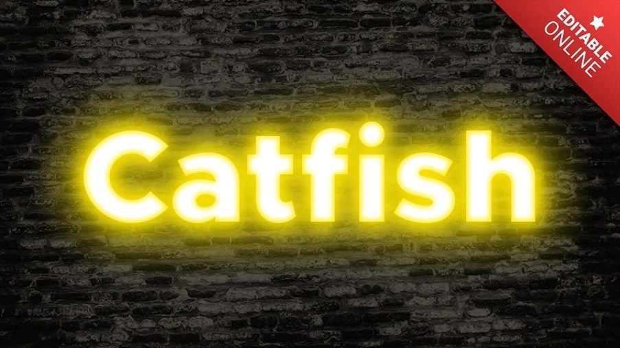 Catfish Glow Yellow Text Effect Generator