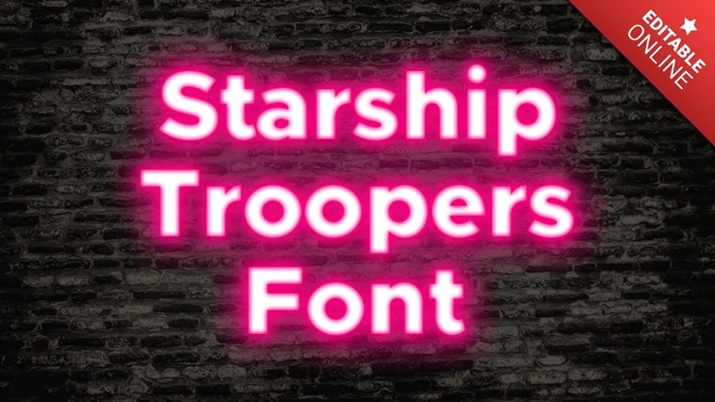 Starship Troopers Font Glow Pink Text Effect Generator