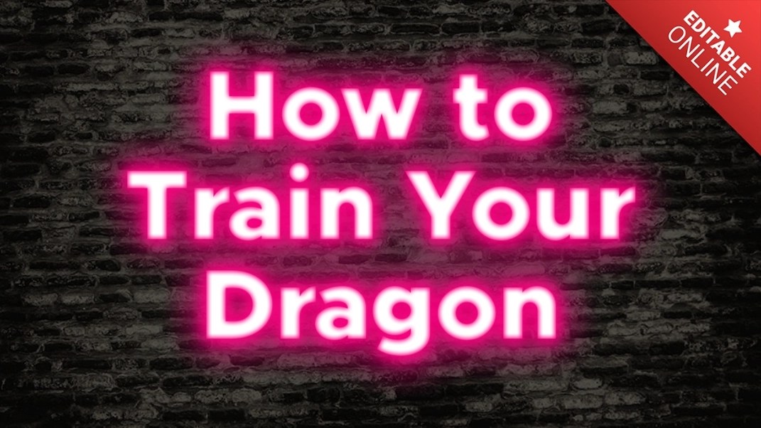 How to Train Your Dragon Lumineux Rose Générateur d'effet de texte