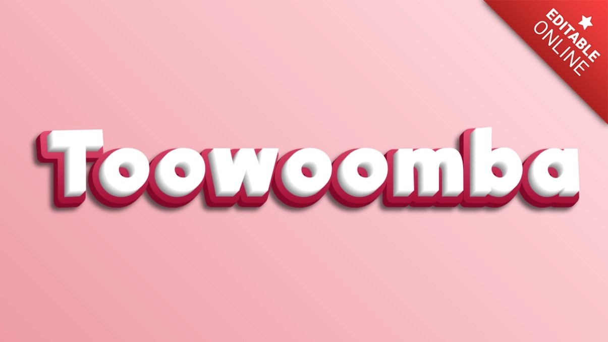 Toowoomba 3D Rosa Branco Gerador de efeitos de texto