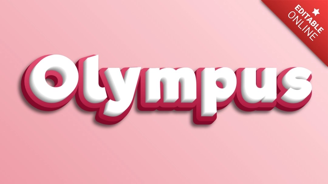 Olympus White Pink 3D Text Effect Generator