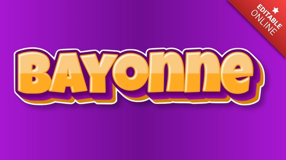 Bayonne Orange Purple 3D Text Effect Generator