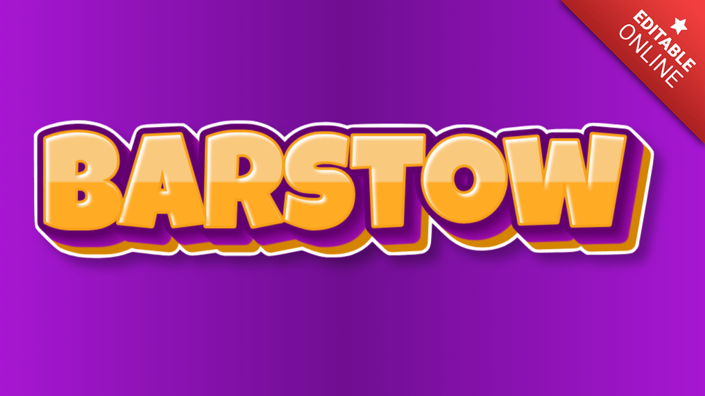 Barstow Orange Purple 3D Text Effect Generator