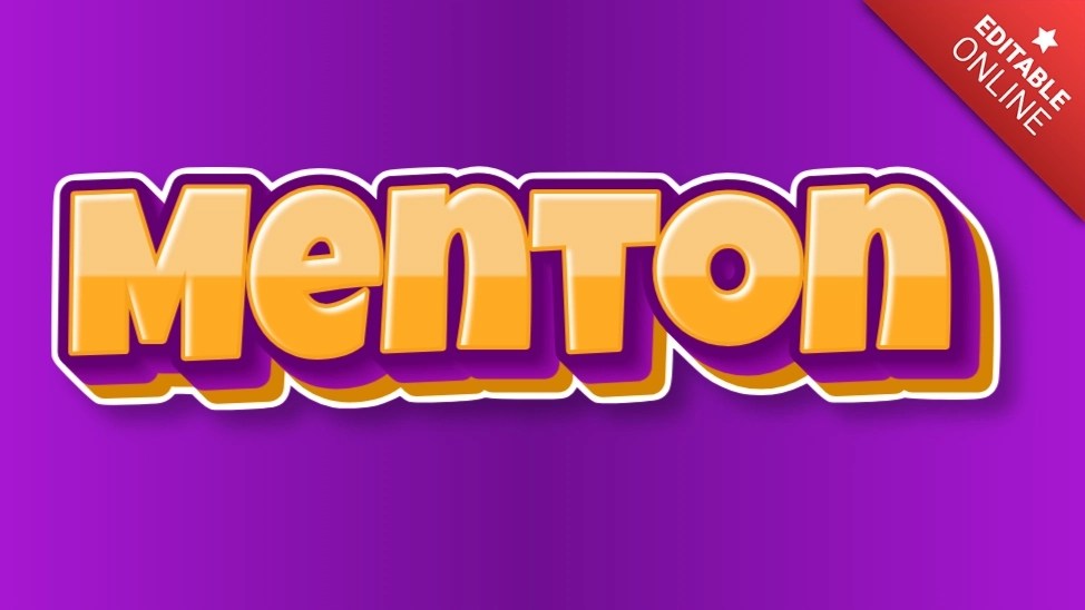 Menton Orange Purple 3D Text Effect Generator