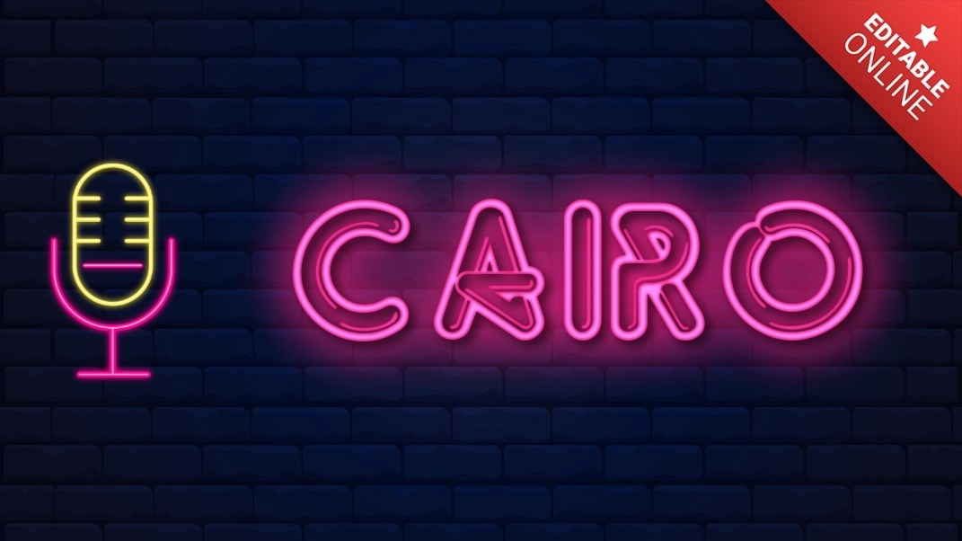 Cairo Neon Radio Text Effect Generator