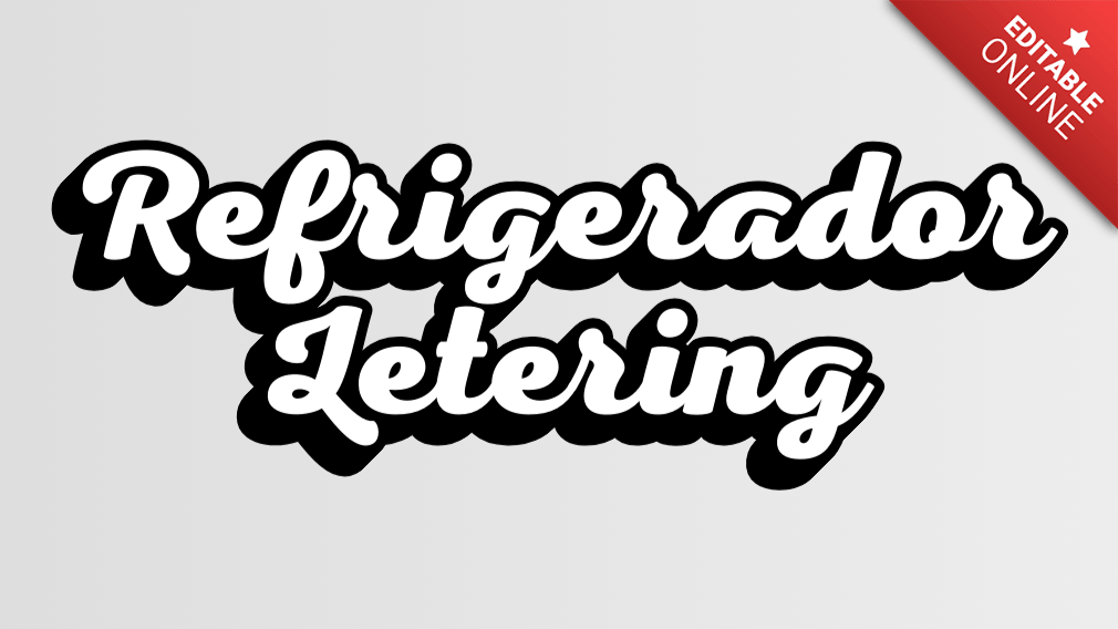 Refrigerador Letering Black White 3D Text Effect Generator