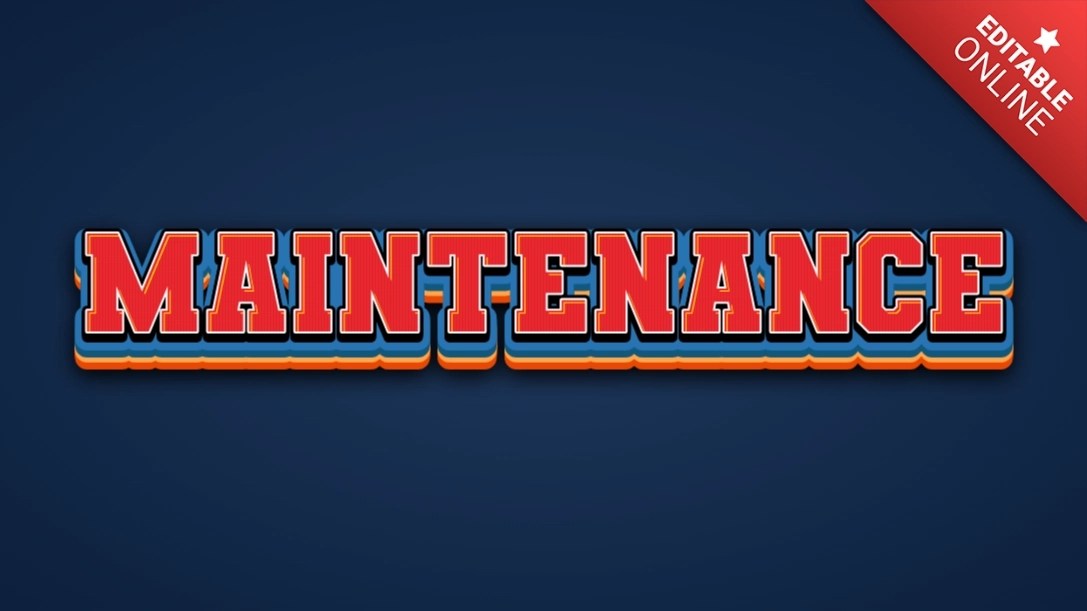 Maintenance Hard Text Effect Generator